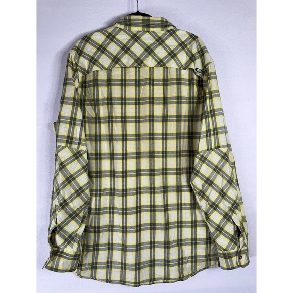 Oakley Shirt Men XL Yellow Plaid Button Up Long Sleeve Pockets Outdoor Soft - Picture 2 of 15
